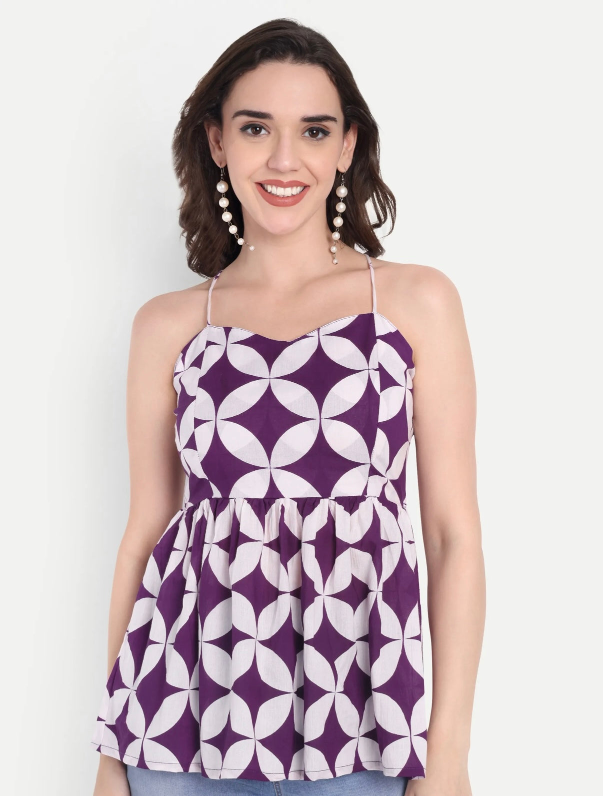 Azure Lace up back top